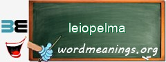 WordMeaning blackboard for leiopelma